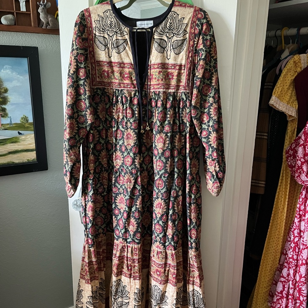 Fleetwood Collection Lotus Dress Long Sleeve Sundress with Bishop sleeves